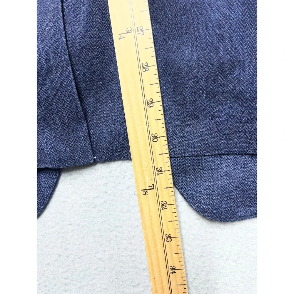 NWOT Banana Republic 42R Navy Linen Herringbone‎ Blazer Slim Fit Tailored Sport